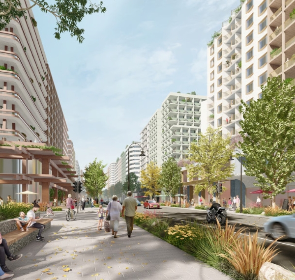 Commercial buildings in St Marys Town Centre, NSW